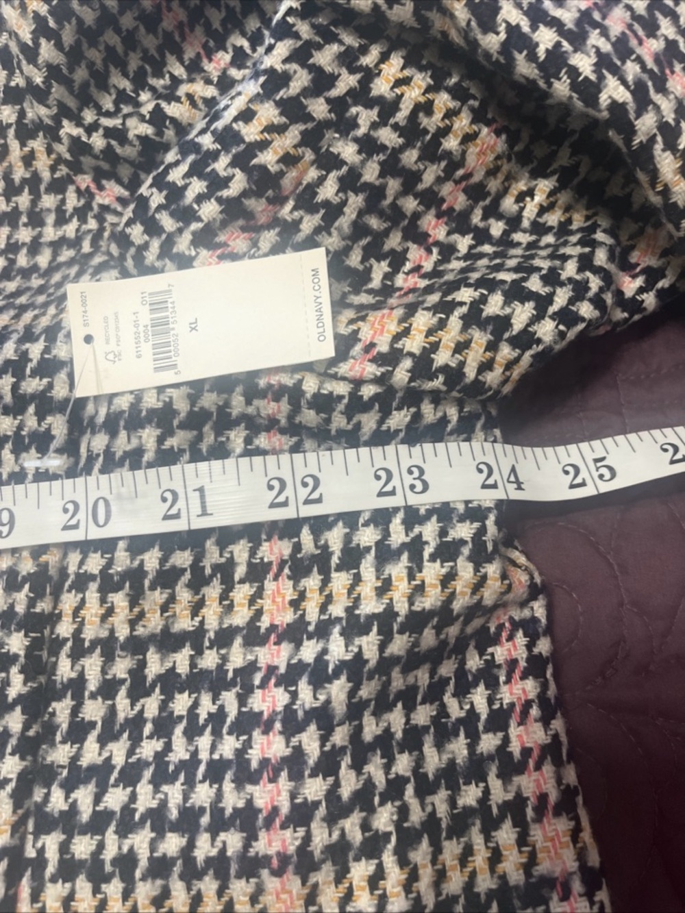 OLD NAVY woman’s Wool Blend Tweed Blazer Plaid Jacket NEW XL - Picture 6 of 9